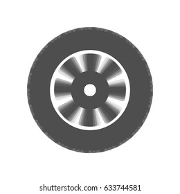 Road tire sign. Vector. Gray icon shaked at white background.