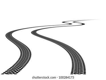 Road Tire Track. Illustration on white background