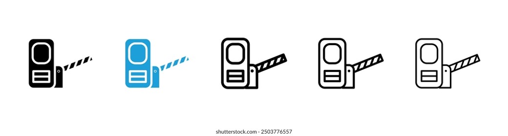 Road toll icon in black and blue colors