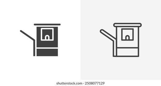 Road toll icon in solid and outlined style