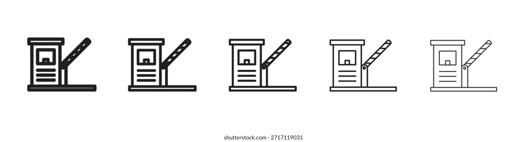 Road toll icon symbol in thin line, Black outline and stroke style