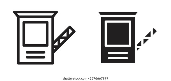 Road toll icons in outline and stroke versions