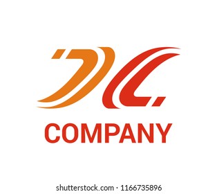 road track for racing with red and orange color logo design idea illustration concept shape line art like letter j and l for premium corporate