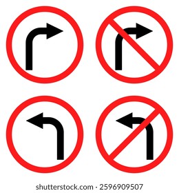 Road, Traffic Arrow Right and Left Sign Icon. Traffic Arrow Right and Left Sign Symbol. Vector illustration.