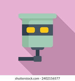 Road traffic cam icon flat vector. Gun limit tool. Transport city drive