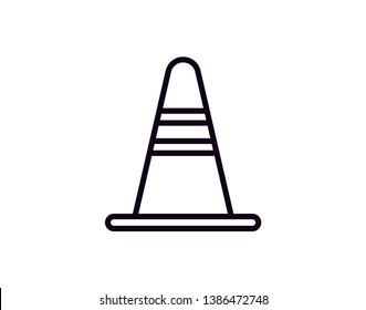 Road traffic cone icon. Road barrier icon. Vector illustration