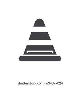 Road traffic cone icon vector, filled flat sign, solid pictogram isolated on white. Under construction symbol, logo illustration. Pixel perfect