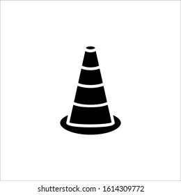 Road Traffic Cone Isolated On White Background In Vector Icon Solid Eps10