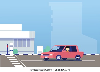 Road traffic control flat vector illustration 
