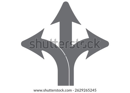 Road traffic direction arrows flat set. You-turn, left, right, two way, three way transportation direction arrow symbol. decision icon vector Trafic way icon isolated Road arrow Sketch EPS 10