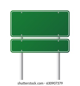 Road traffic green sign,board with place for text.Vector illustration.