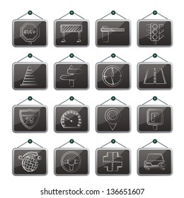 Road and Traffic Icons - vector icon set