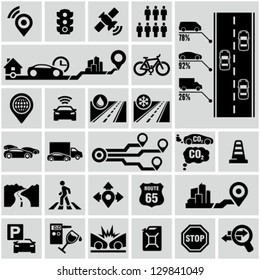 Road traffic info graphic icons