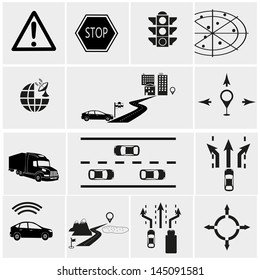 Road traffic info graphic icons