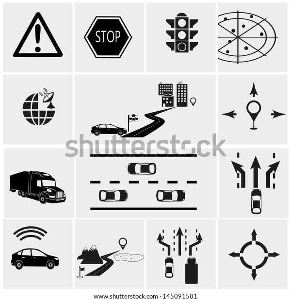 Road traffic info graphic
icons