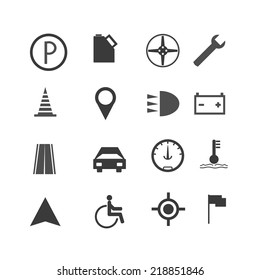 Road traffic infographic icons on the White background