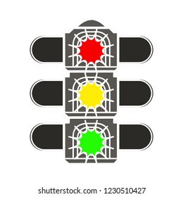 road traffic light isolated vector - semaphore traffic illustration sign . road direction sign symbol