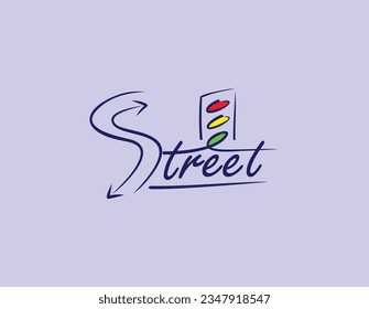 Road and traffic light lettering vector illustration design. 