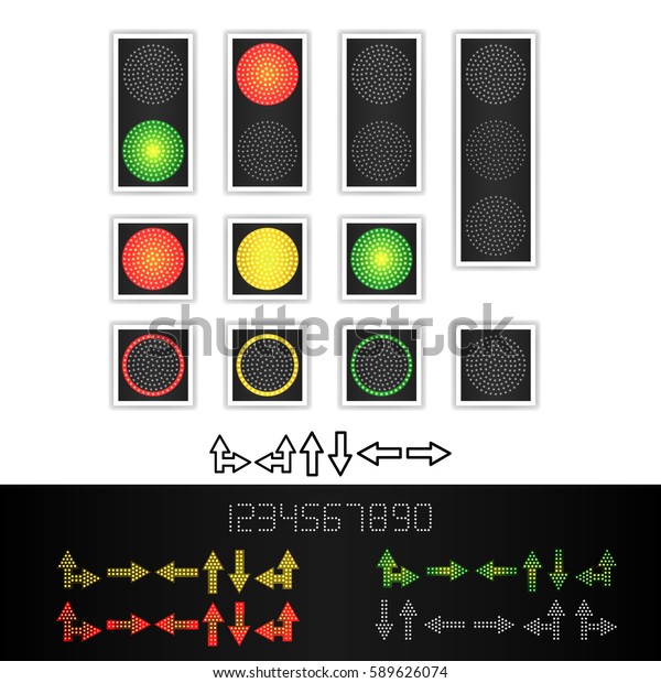 Road Traffic Light Vector Realistic Led: เวกเตอร์สต็อก (ปลอดค่า ...