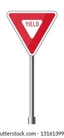 Road traffic sign. Blank board with place for text.Mockup. Isolated information sign. Direction. Vector illustration.White background.