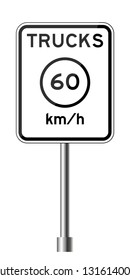 Road traffic sign. Blank board with place for text.Mockup. Isolated information sign. Direction. Vector illustration.White background.