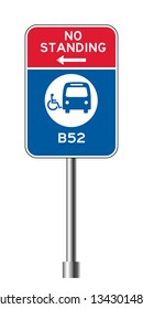 Road traffic sign. Blank board with place for text.Mockup. Isolated information sign. Direction. Vector illustration.White background.
