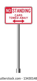 Road traffic sign. Blank board with place for text.Mockup. Isolated information sign. Direction. Vector illustration.White background.