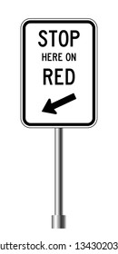 Road traffic sign. Blank board with place for text.Mockup. Isolated information sign. Direction. Vector illustration.White background.