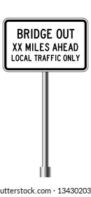 Road traffic sign. Blank board with place for text.Mockup. Isolated information sign. Direction. Vector illustration.White background.