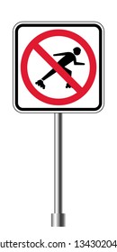 Road traffic sign. Blank board with place for text.Mockup. Isolated information sign. Direction. Vector illustration.White background.
