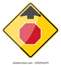 Road traffic sign. Blank board with place for text. Mockup. Isolated information sign. Direction. Vector illustration.White background.