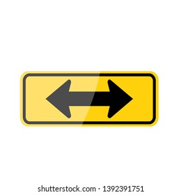 Road traffic sign. Blank board with place for text. Mockup. Isolated information sign. Direction. Vector illustration.White background.