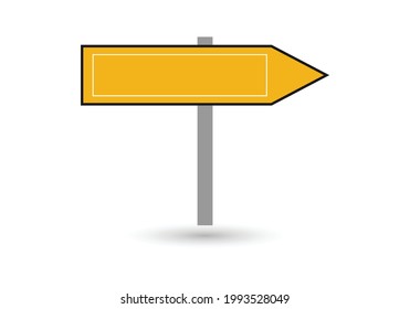Road traffic sign. Blank board with place for text. Mockup. Isolated information sign. Direction. Vector illustration. White background.