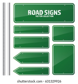 Road traffic sign. Blank board with place for text.Mockup. Isolated information sign. Direction. Vector illustration.