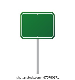Road traffic sign. Blank board with place for text.Mockup. Isolated information sign. Direction. Vector illustration.White background.
