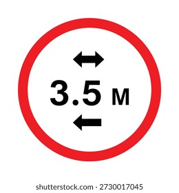 Straßenverkehrszeichen mit einer Höchstbreite von drei bis fünf Metern für Fahrzeuge