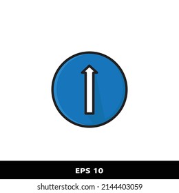 Road traffic sign. Proceed straight. Vector illustration isolated on white background.