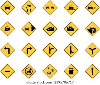 Road traffic sign symbol. Warning road icon