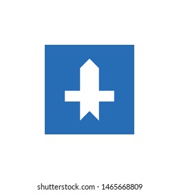 Road traffic sign vector icon