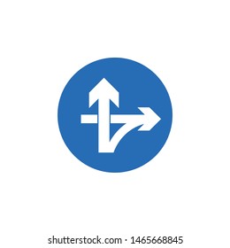 Road traffic sign vector icon