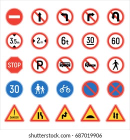 Road traffic sign vector illustration flat design