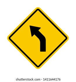 Road traffic sign. Yellow traffic Vector illustration.White background. - Vector