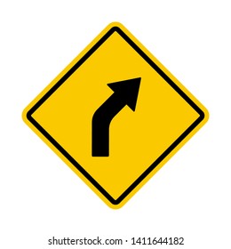 Road traffic sign. Yellow traffic Vector illustration.White background. - Vector