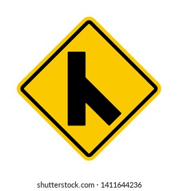 Road traffic sign. Yellow traffic Vector illustration.White background. - Vector