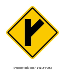 Road traffic sign. Yellow traffic Vector illustration.White background. - Vector