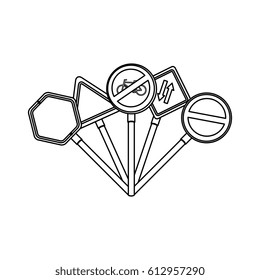 road traffic signals set