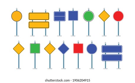 The road traffic signs set, crossroad intersection road street of downtown in the town of the city illustration cityscape vector modern urban game background