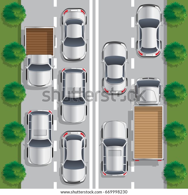 Road\
traffic. View from above. Vector\
illustration.