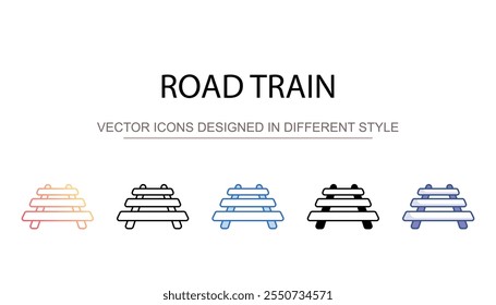 Road Train icon design with white background stock illustration