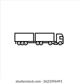 ícone de contorno de trem de estrada. ilustração de linha preta de veículo de combinação longa.